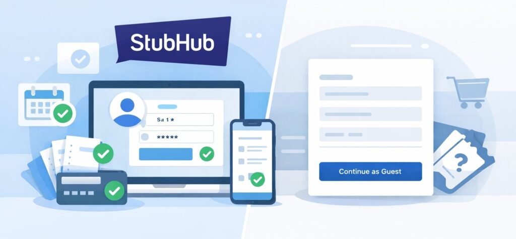 Creating a StubHub Account (Optional vs Guest Checkout)