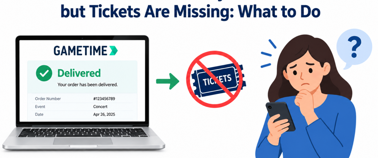 Gametime Order Says Delivered but Tickets Are Missing