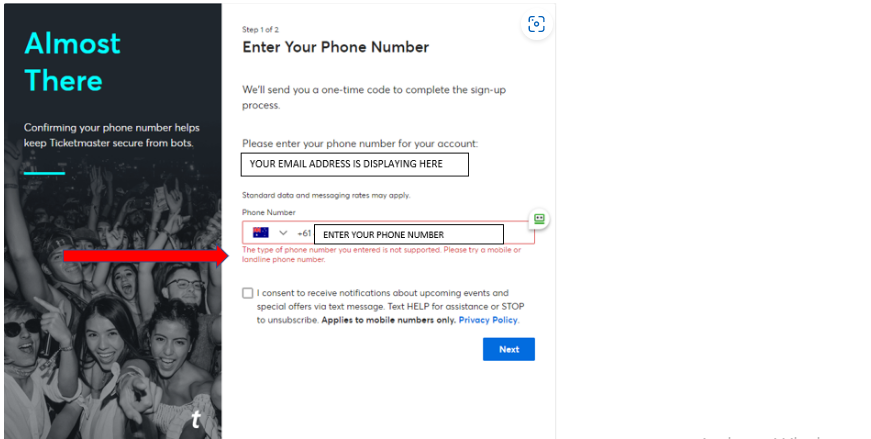 How to Edit Phone Number on Ticketmaster