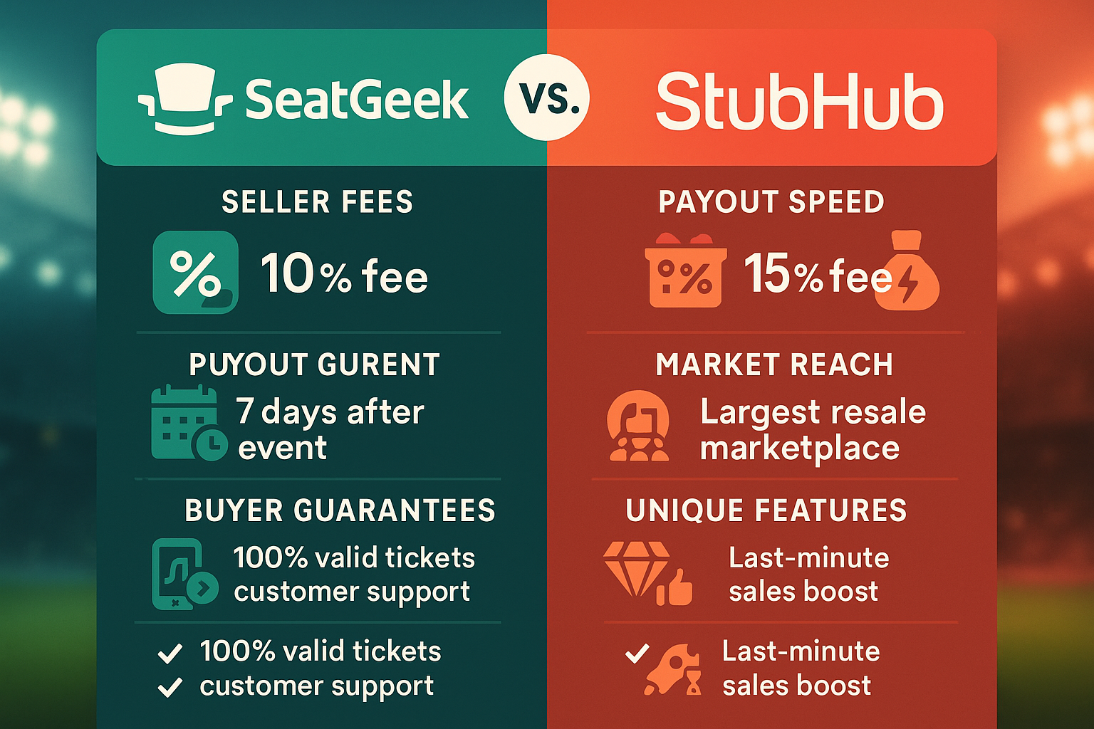 Key Differences between Seatgeek and Stubhub