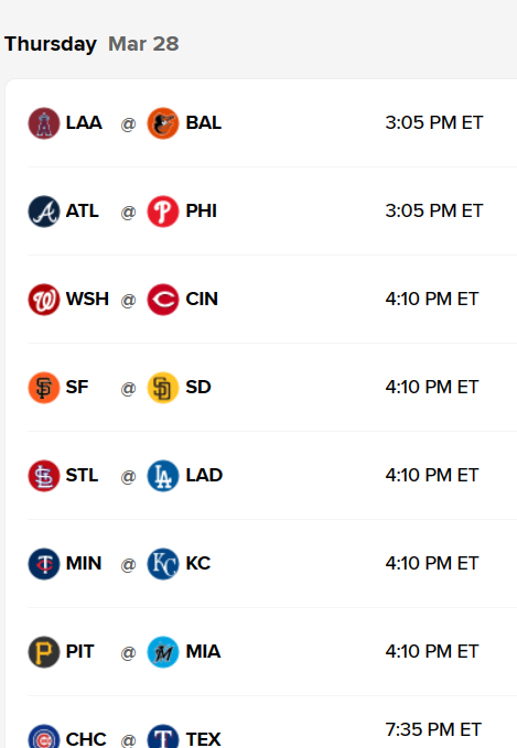 MLB Games and Schedule