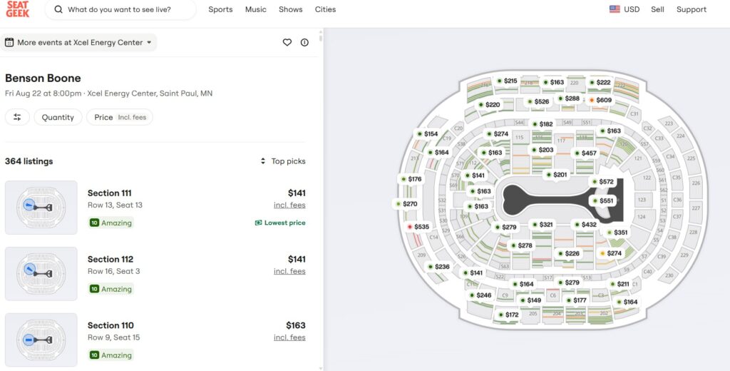 Open the Seatgeek app or website and browse for the event you want to attend. Select your tickets and add them to your cart