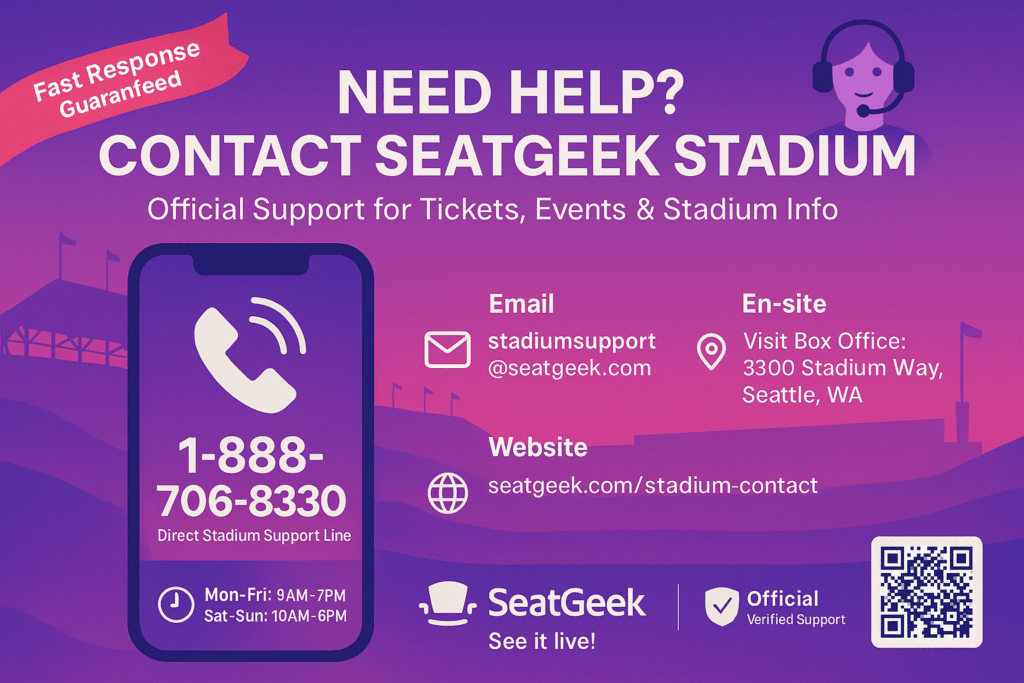 Seatgeek Stadium Phone Number and Contact Info