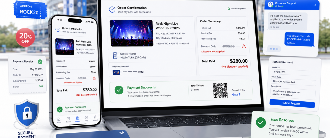 Ticketmaster Discount Not Applied