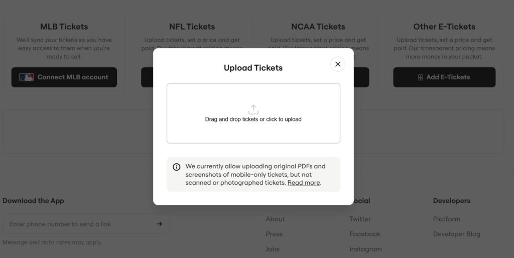 Upload Your Tickets