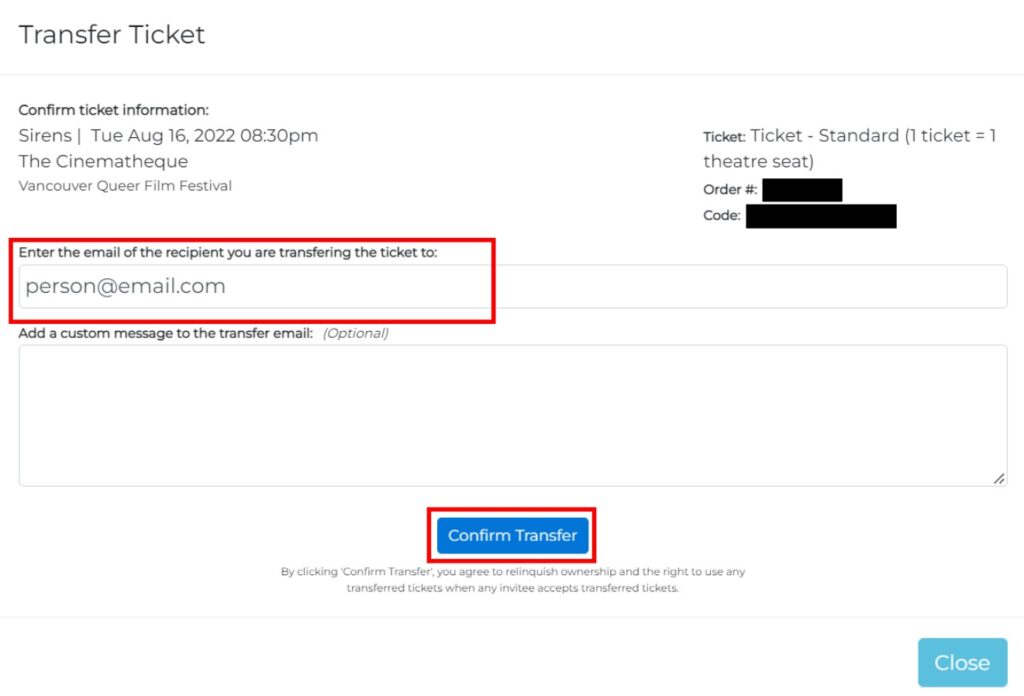 Verify That the Ticket Has Not Been Transferred Already