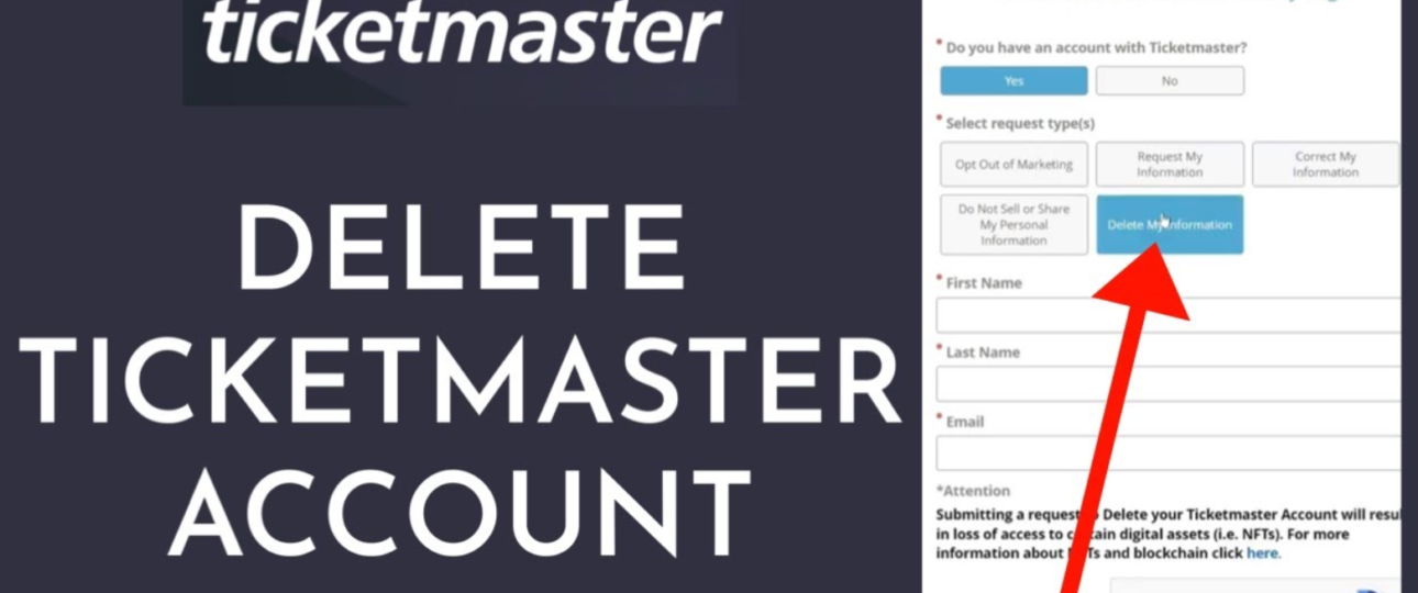 how to delete ticketmaster account